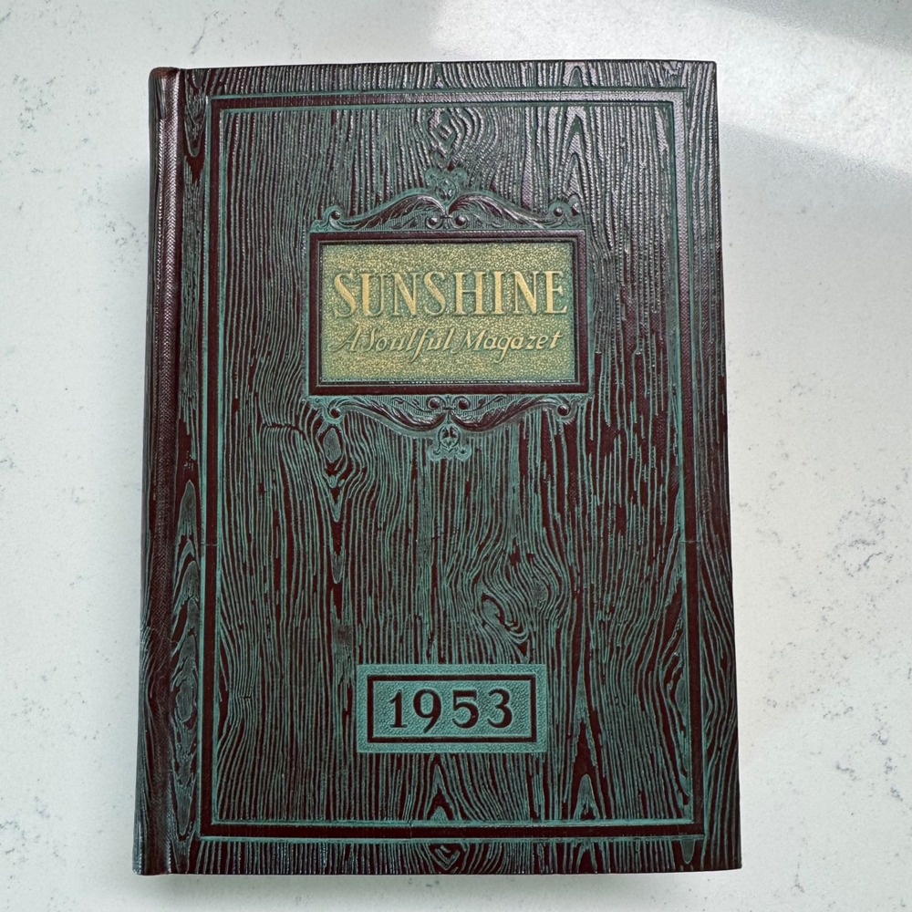 Sunshine Magazine Book Volume 30 1953 Brown Faux Wood Hardcover 12 issues